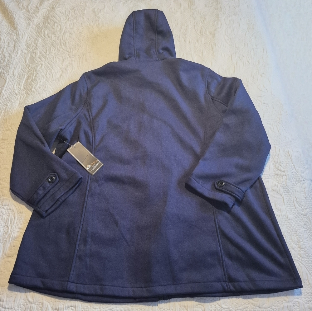 Big Chill women's size 3X navy zip up duffle  jacket with sherpa lined hood NEW - Picture 4 of 8